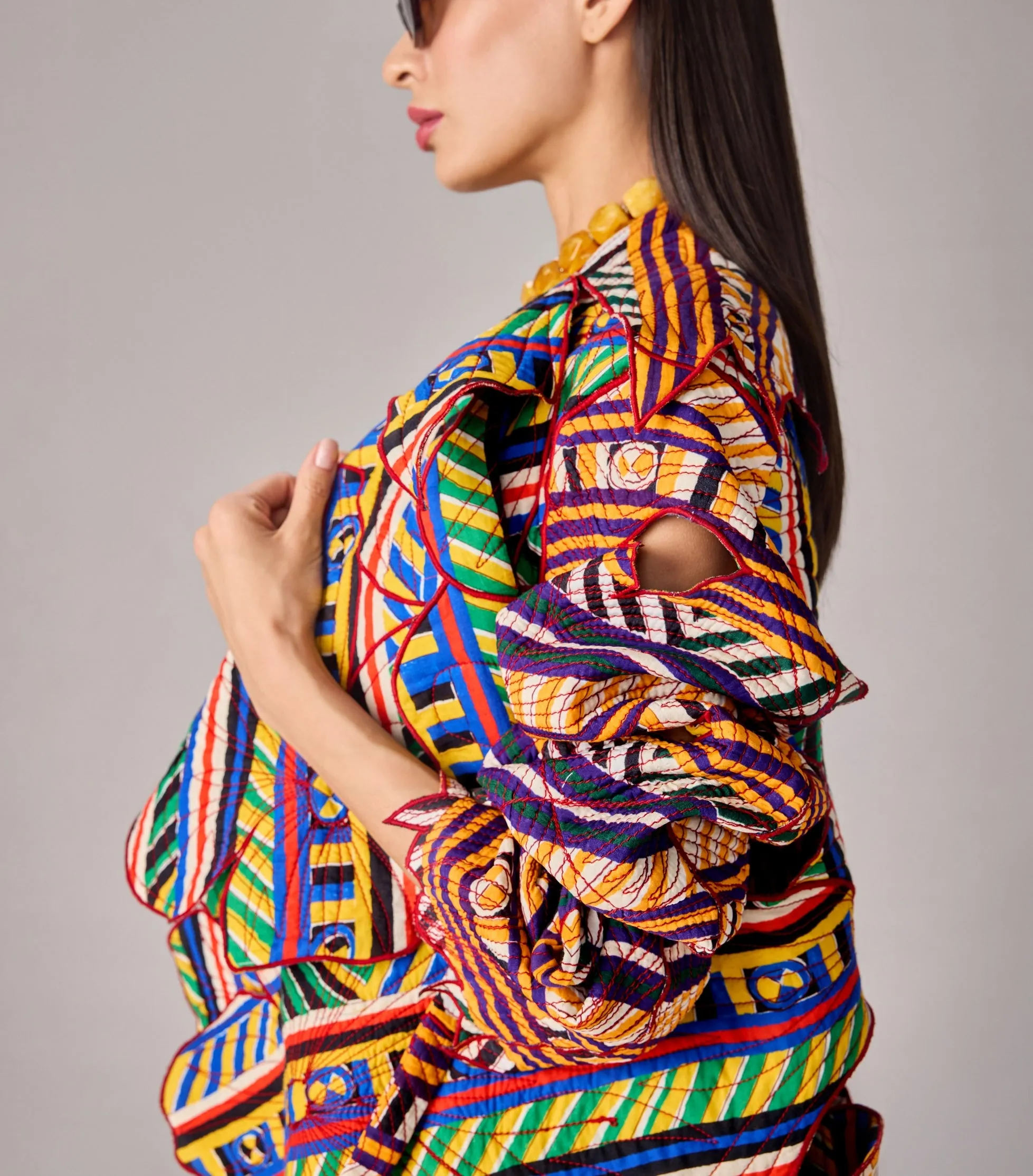 Effie multicolor coat and fifi dress