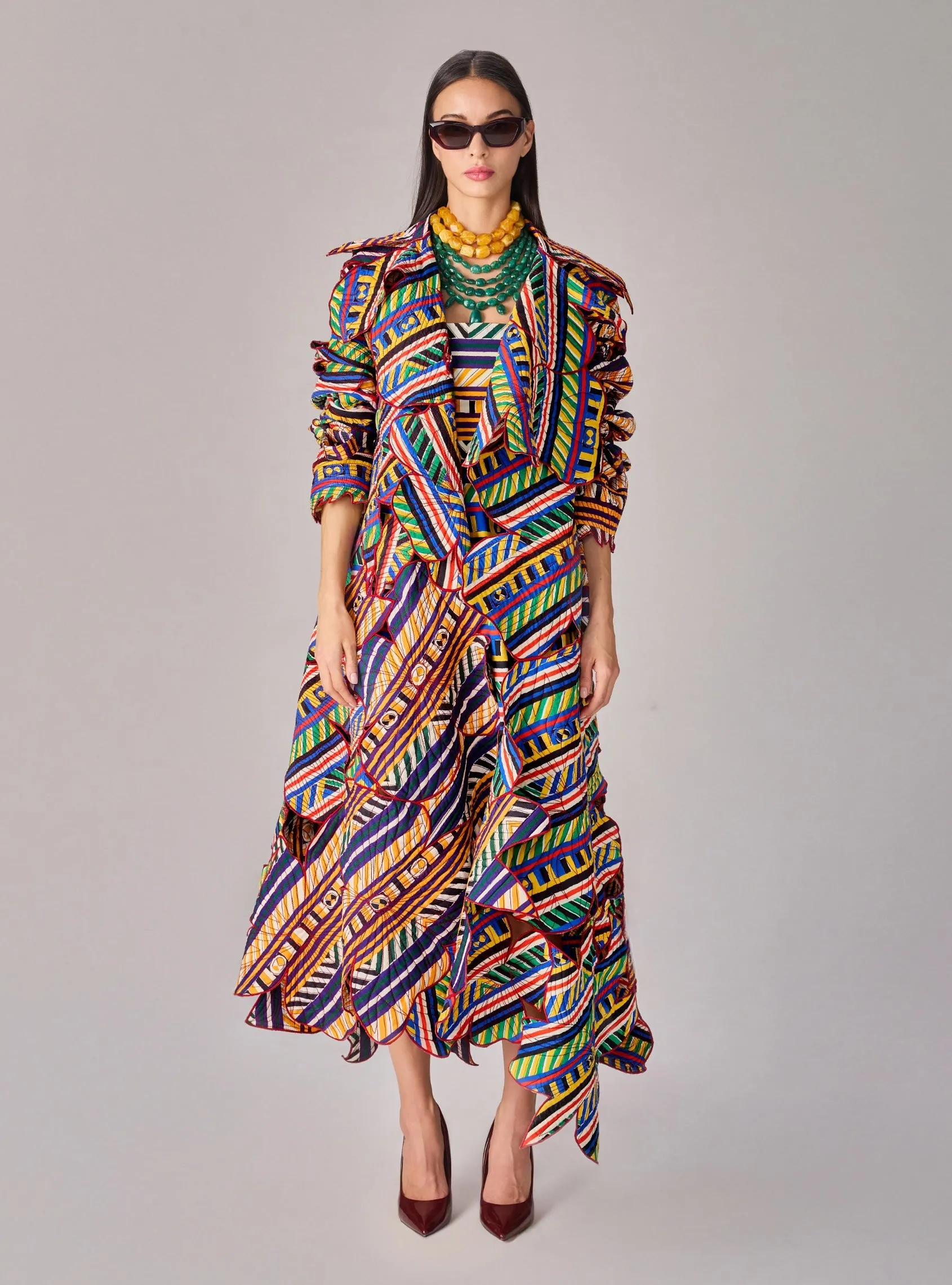 Effie multicolor coat and fifi dress