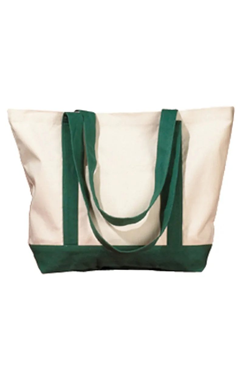 Embroidered Strawberry Cherry Canvas Boat Tote