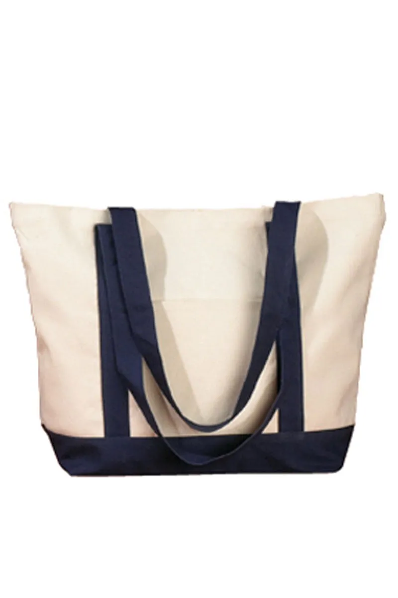 Embroidered Strawberry Cherry Canvas Boat Tote