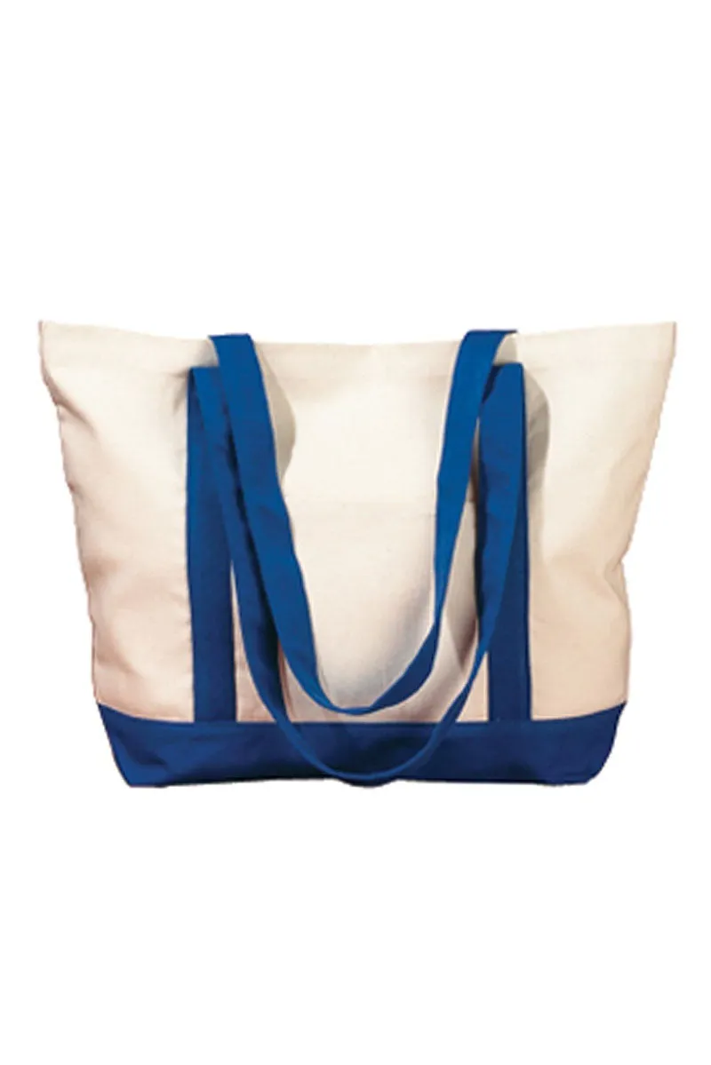 Embroidered Strawberry Cherry Canvas Boat Tote