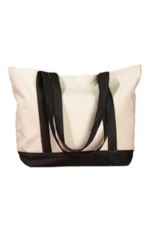 Embroidered Strawberry Cherry Canvas Boat Tote