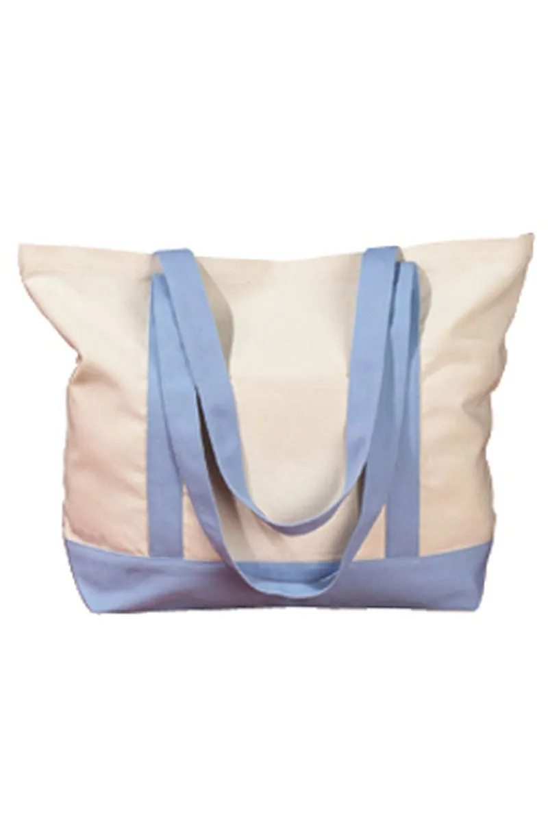Embroidered Strawberry Cherry Canvas Boat Tote