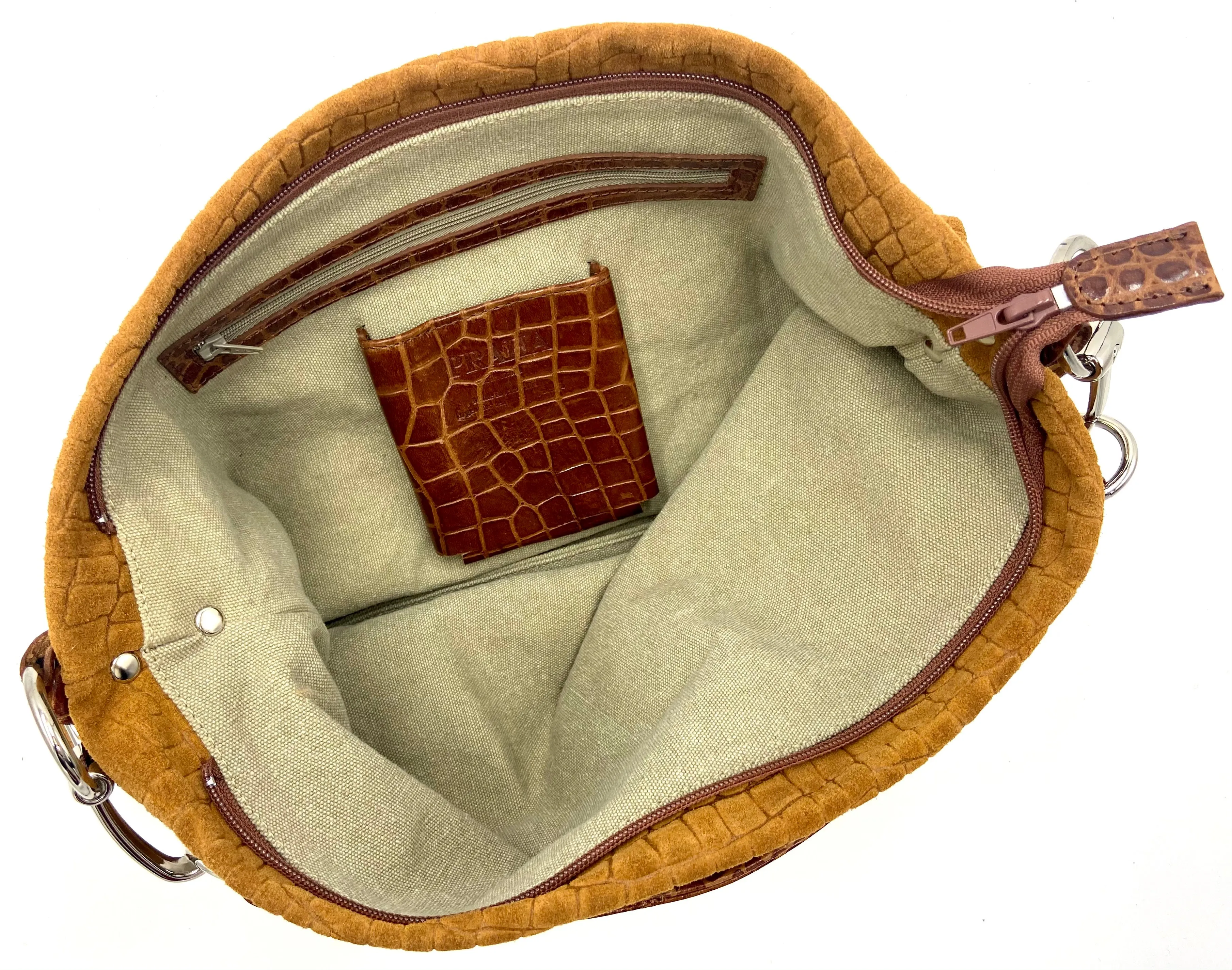Emily Suede Hobo Bag - Honey