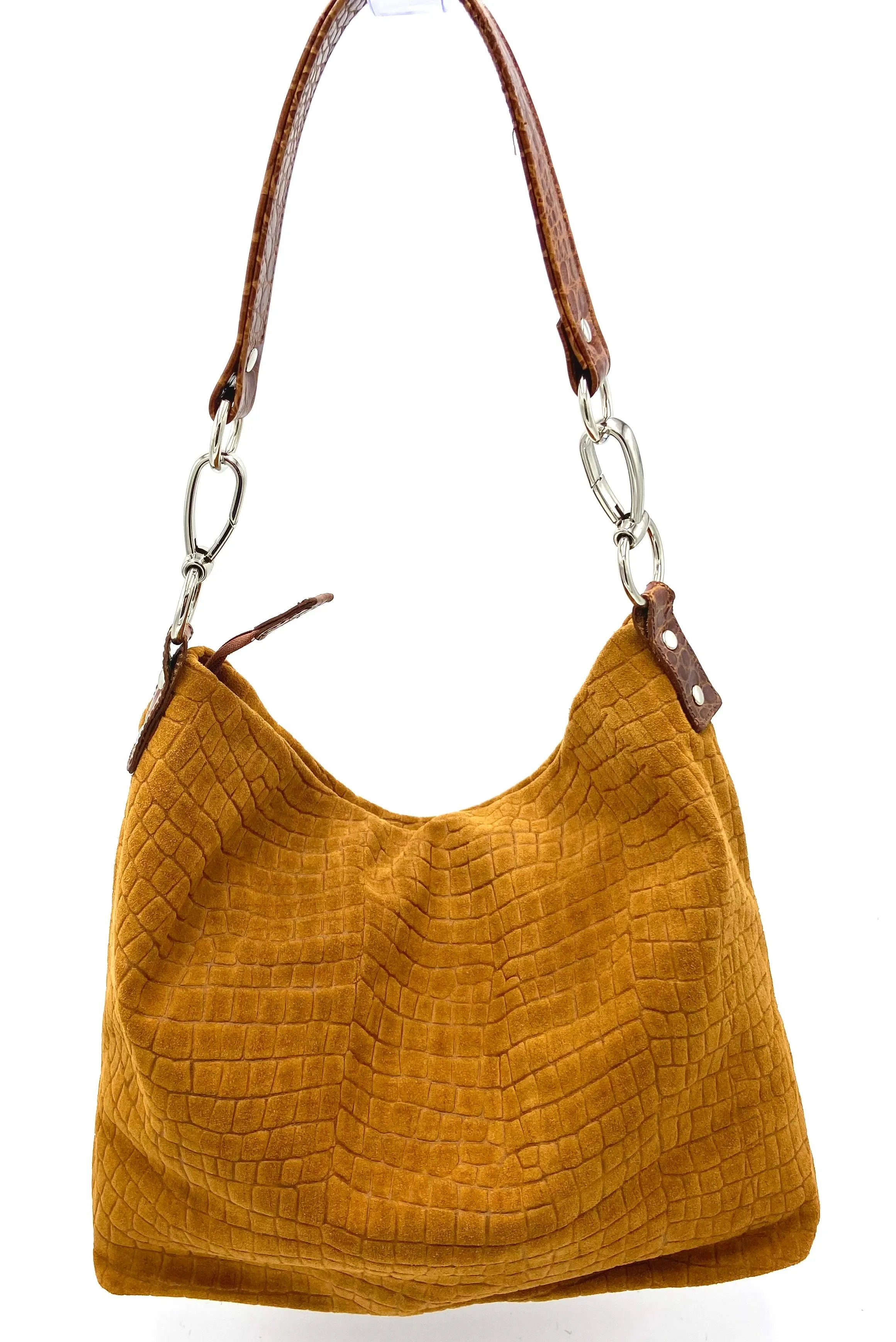 Emily Suede Hobo Bag - Honey