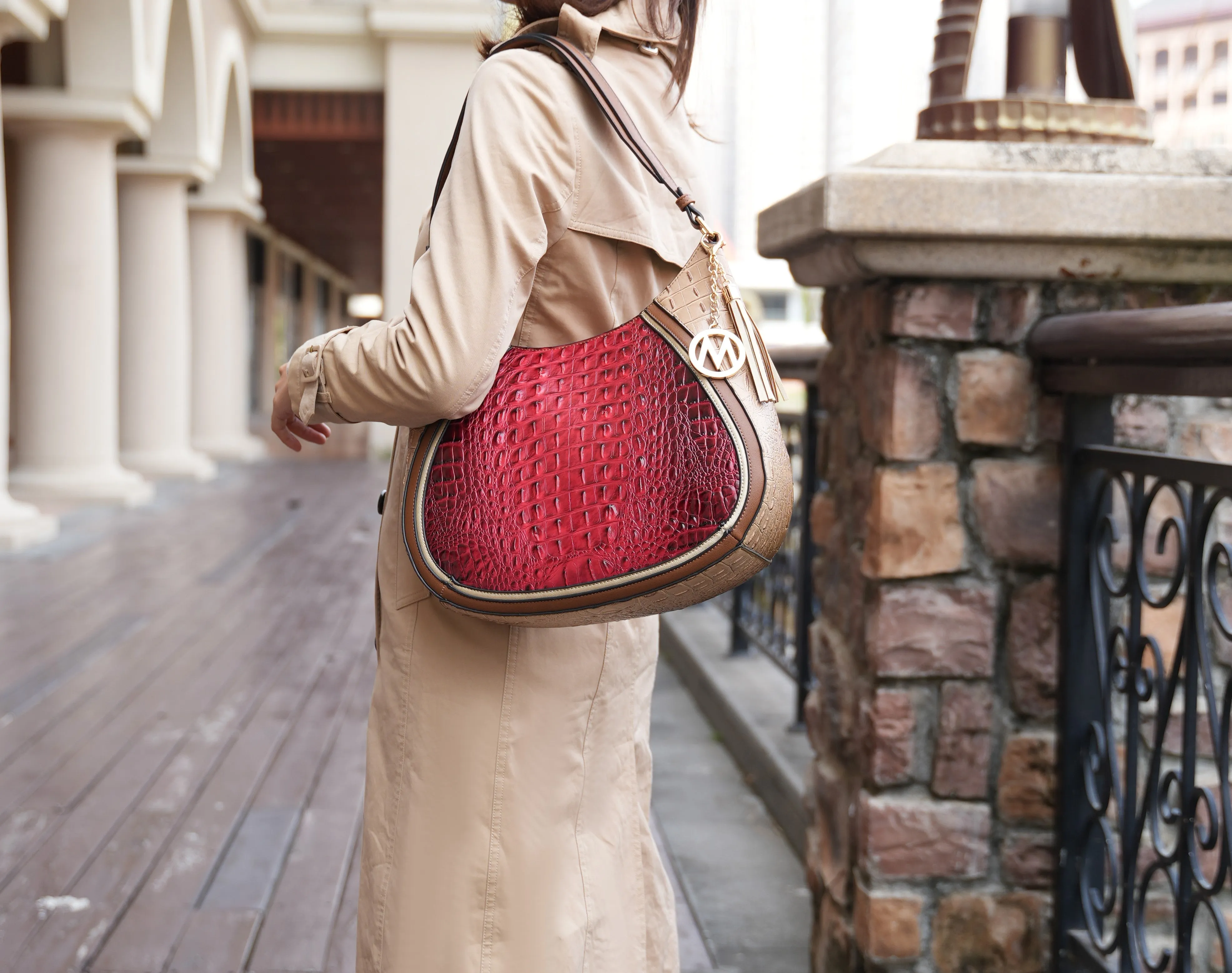 Emma Embossed Hobo Bag