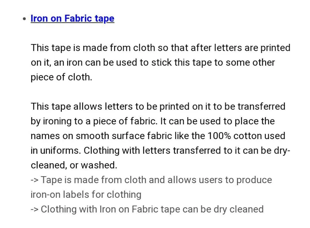 Fabric Iron-on Name Labels (10pcs/set)