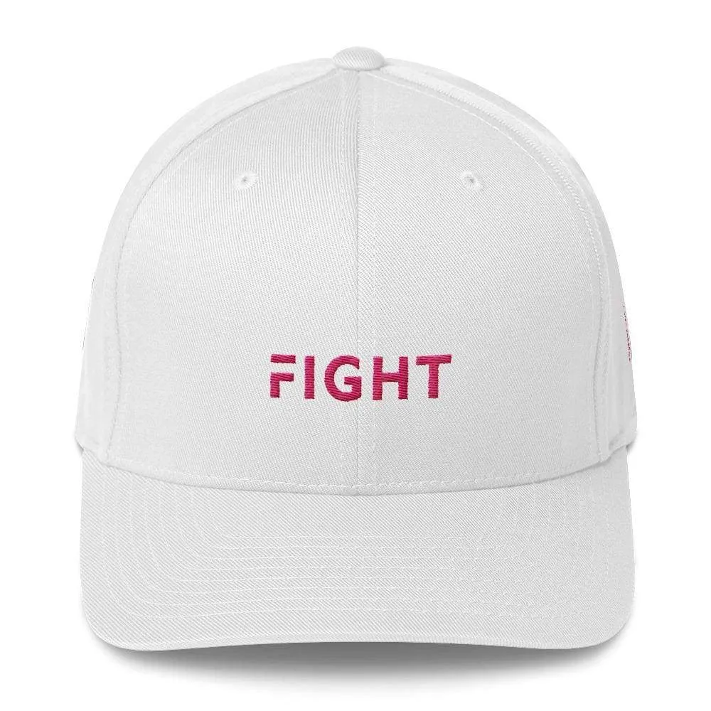Fitted Breast Cancer Awareness Hat with Fight & Pink Ribbon