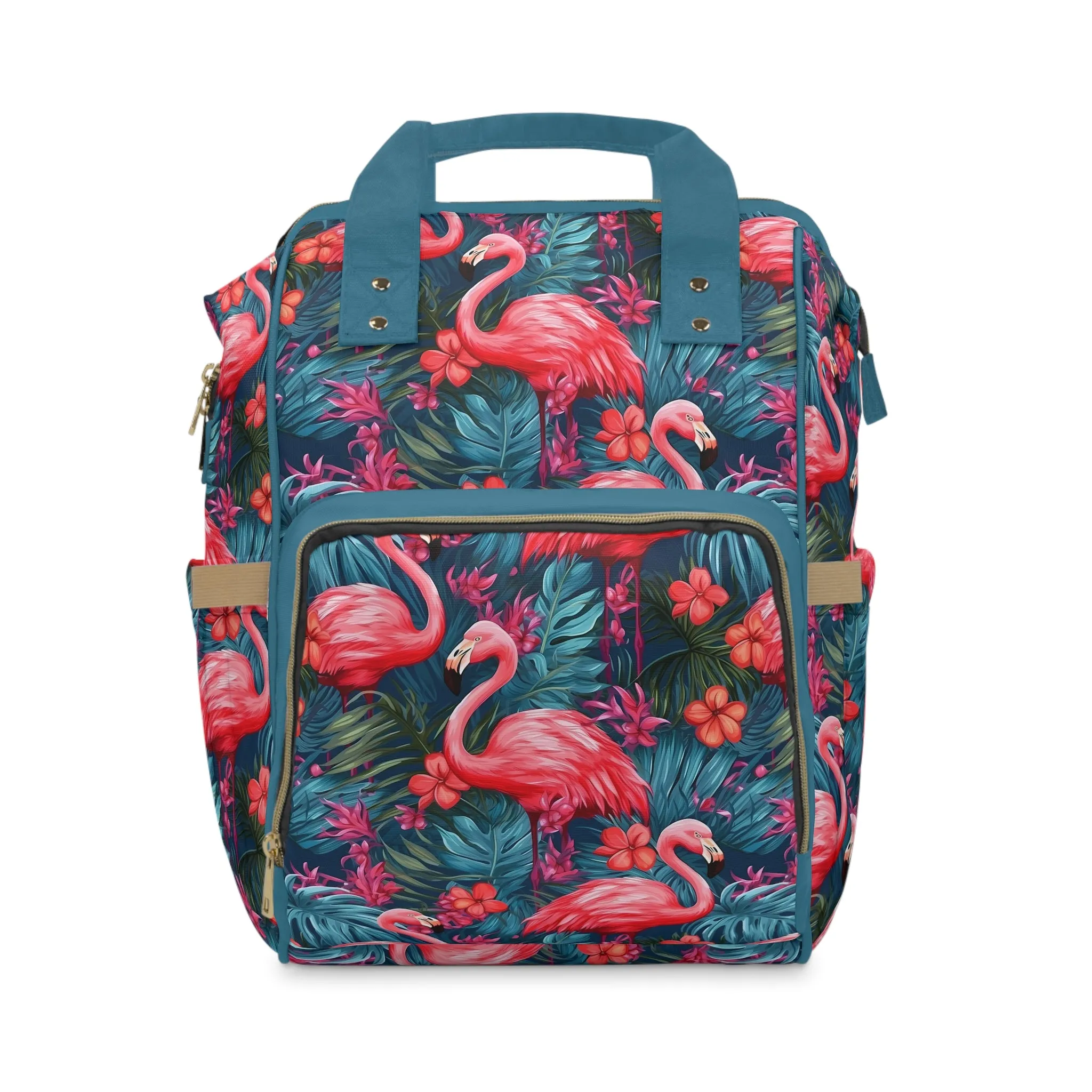Flamingo Diaper Backpack - Playful & Multifunctional Baby Bag with Vibrant Flamingo Motifs, Ideal for Stylish Parents