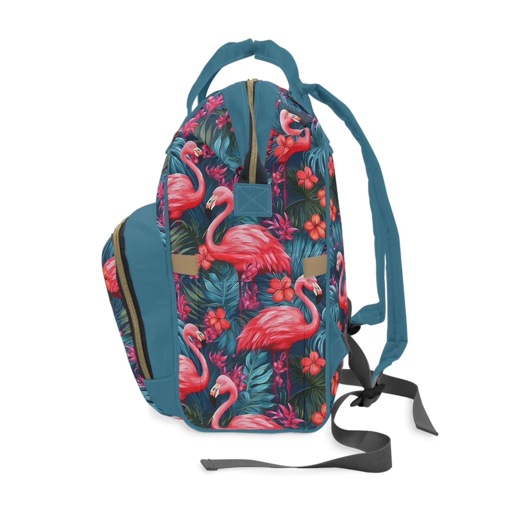 Flamingo Diaper Backpack - Playful & Multifunctional Baby Bag with Vibrant Flamingo Motifs, Ideal for Stylish Parents
