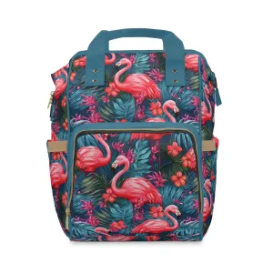 Flamingo Diaper Backpack - Playful & Multifunctional Baby Bag with Vibrant Flamingo Motifs, Ideal for Stylish Parents