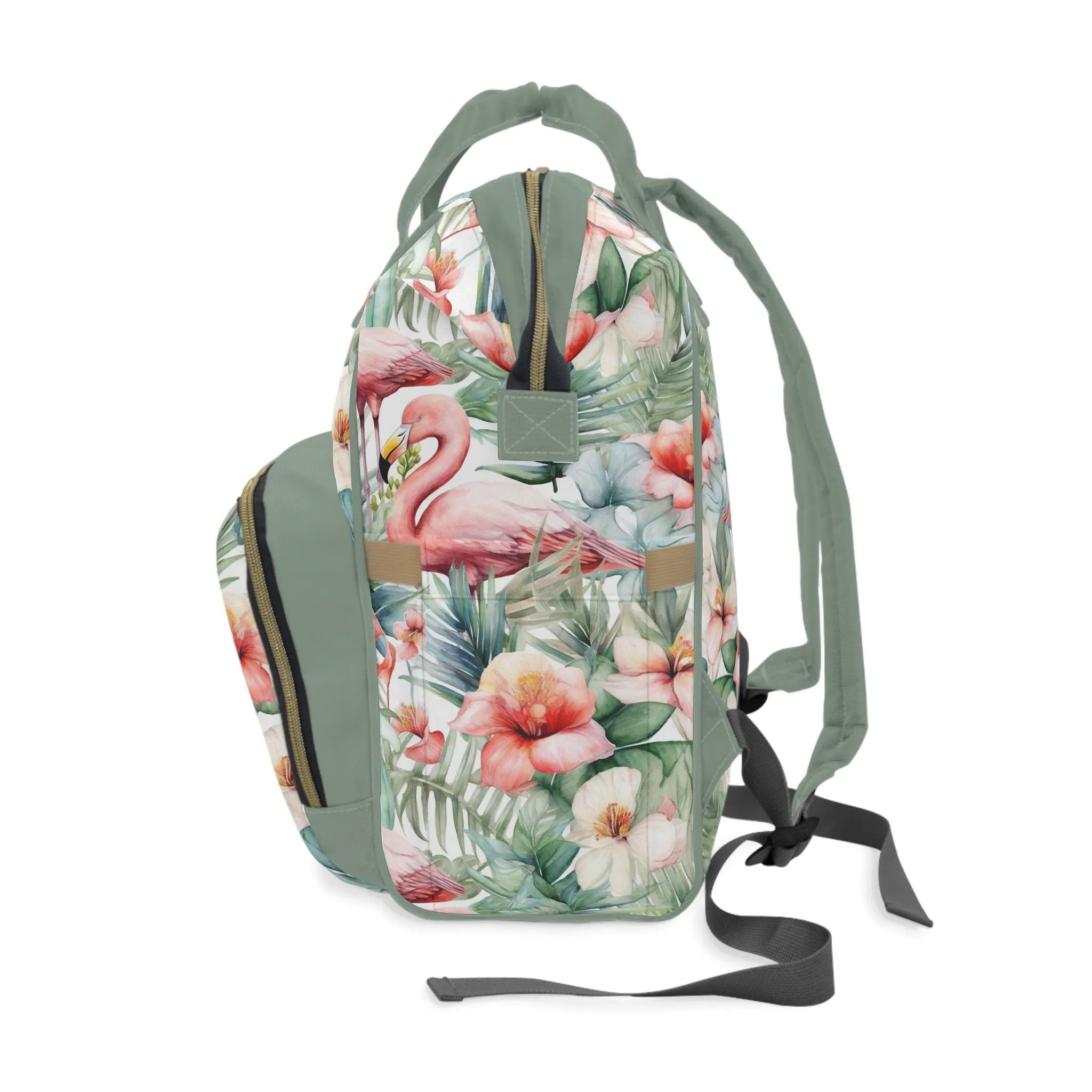 Flamingo Diaper Backpack - Playful & Multifunctional Baby Bag with Vibrant Flamingo Motifs, Ideal for Stylish Parents