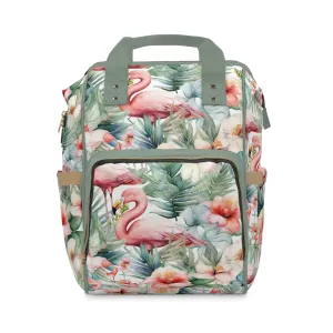 Flamingo Diaper Backpack - Playful & Multifunctional Baby Bag with Vibrant Flamingo Motifs, Ideal for Stylish Parents