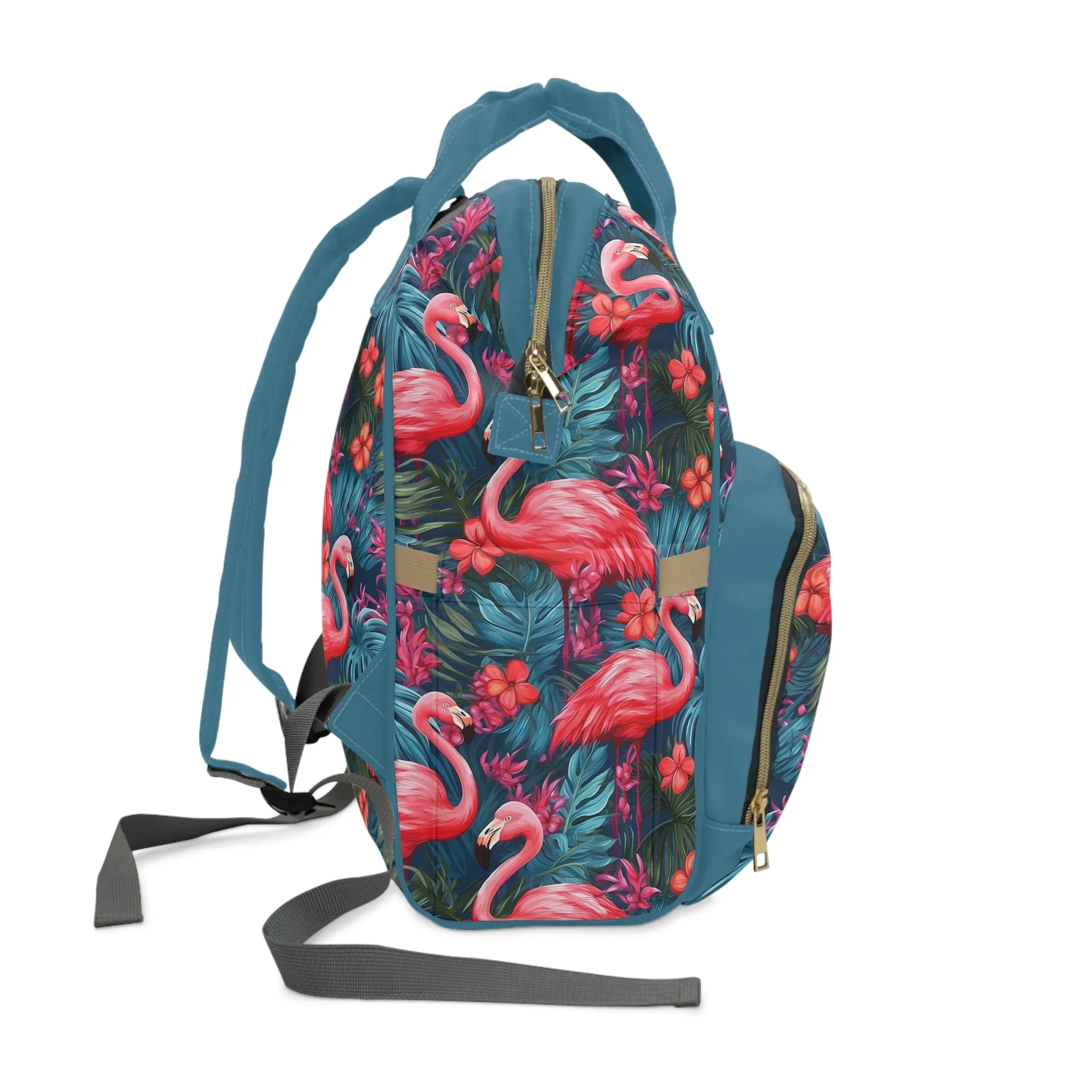 Flamingo Diaper Backpack - Playful & Multifunctional Baby Bag with Vibrant Flamingo Motifs, Ideal for Stylish Parents