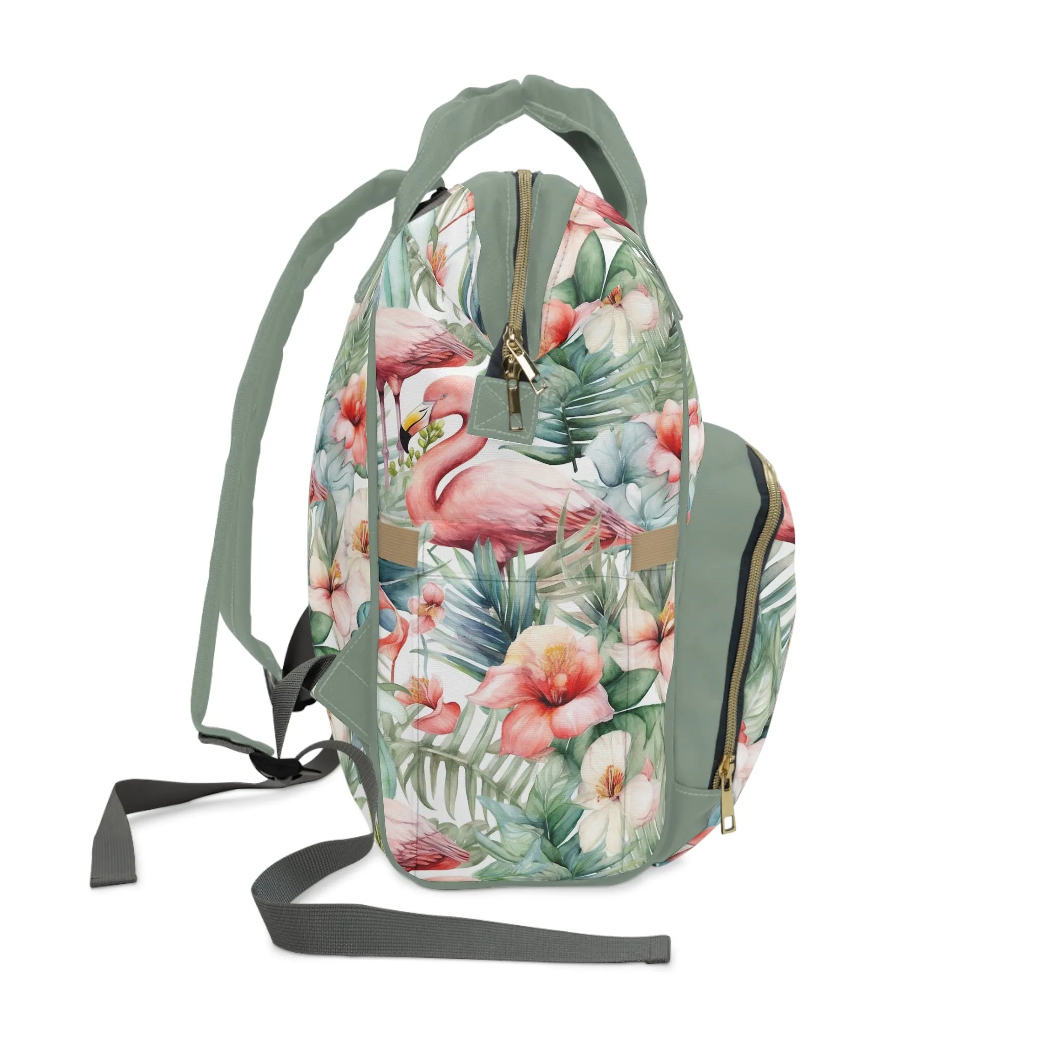 Flamingo Diaper Backpack - Playful & Multifunctional Baby Bag with Vibrant Flamingo Motifs, Ideal for Stylish Parents