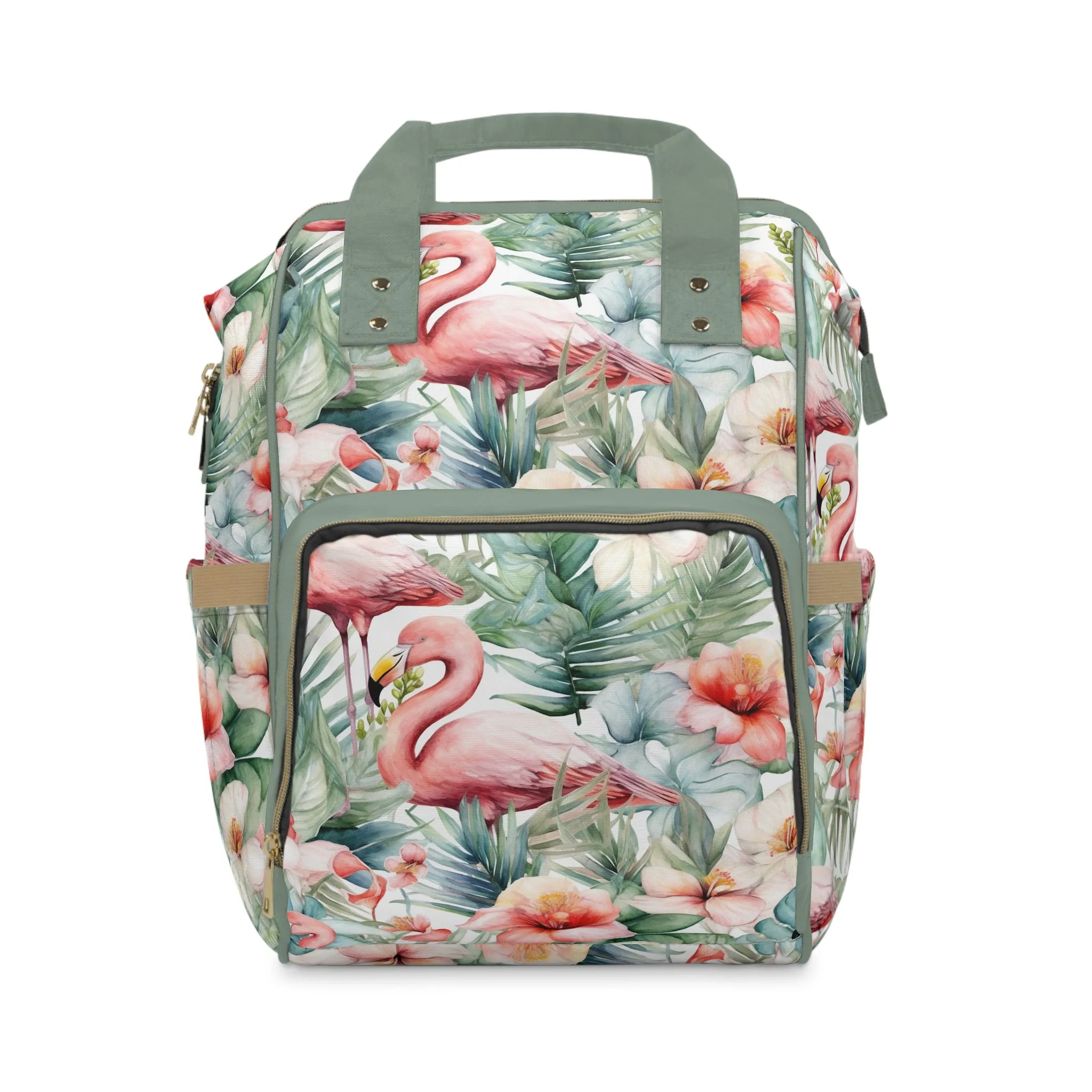 Flamingo Diaper Backpack - Playful & Multifunctional Baby Bag with Vibrant Flamingo Motifs, Ideal for Stylish Parents