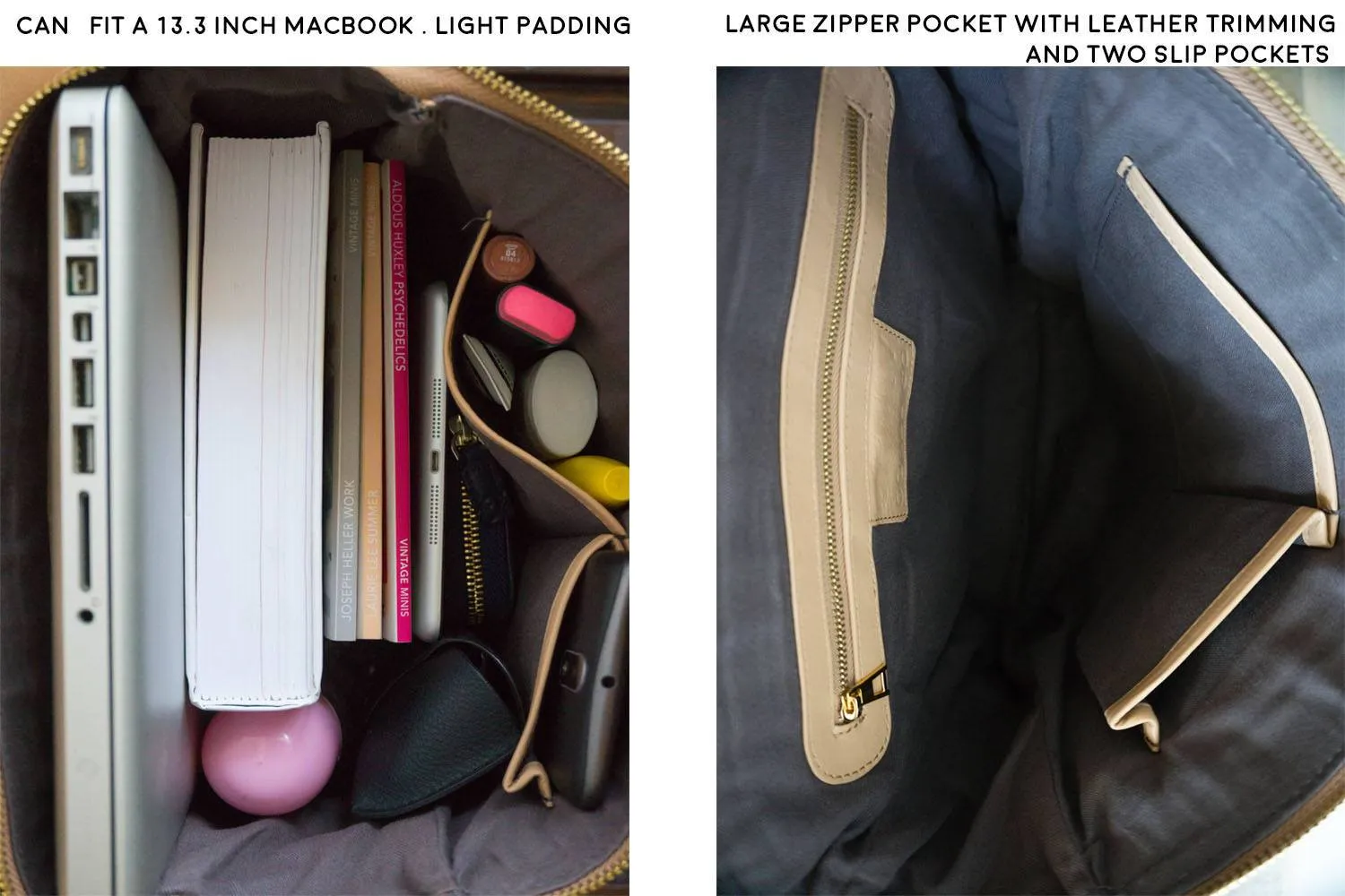 Flap Leather Backpack in Nude