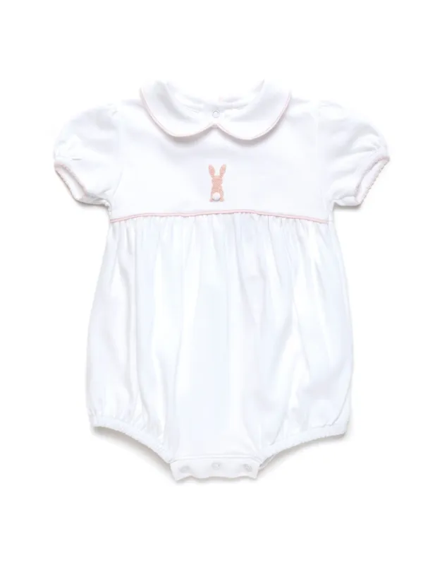 French Knot Pink Bunny Pima Bubble | White/Lt Pink