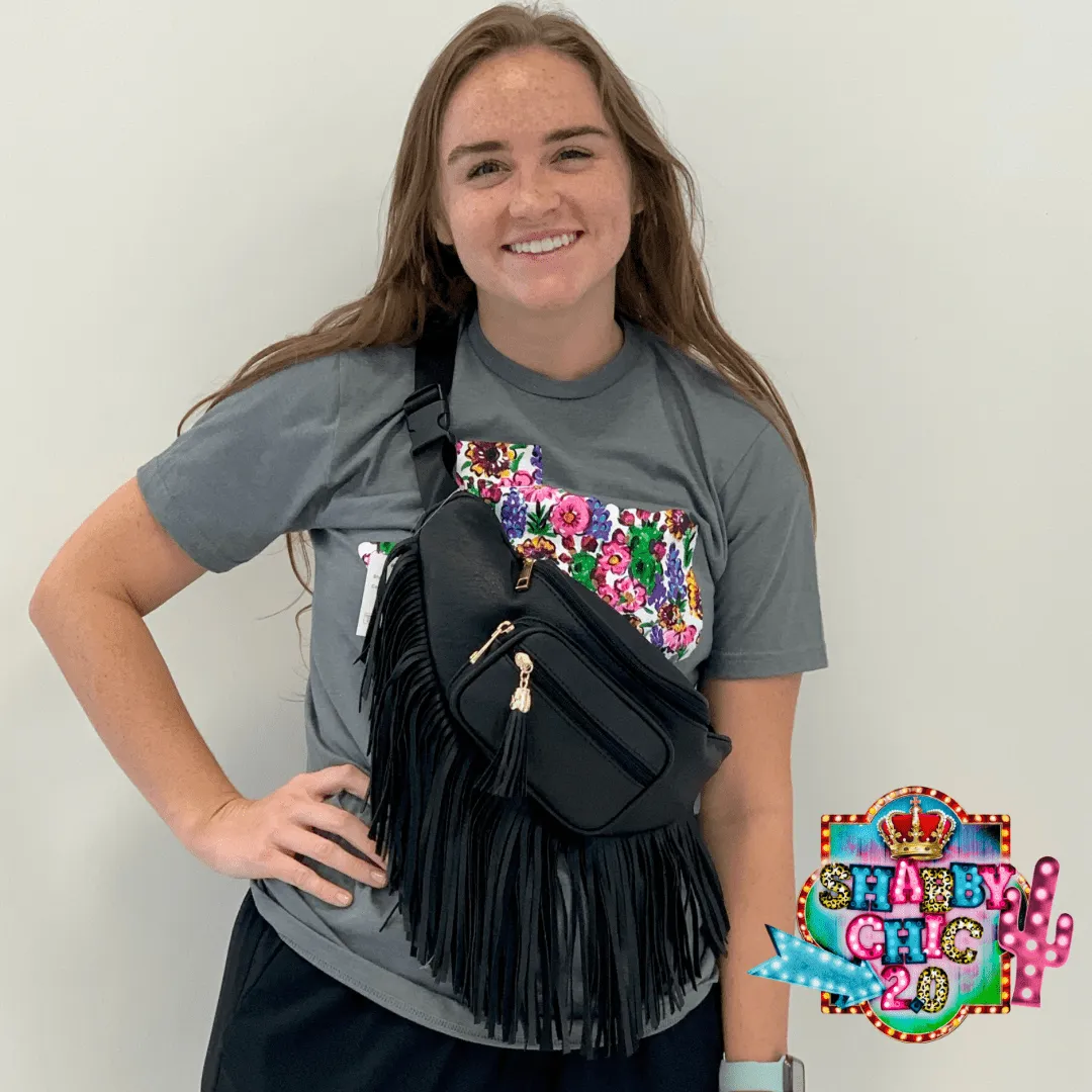 Fringed Bum Bag - Black