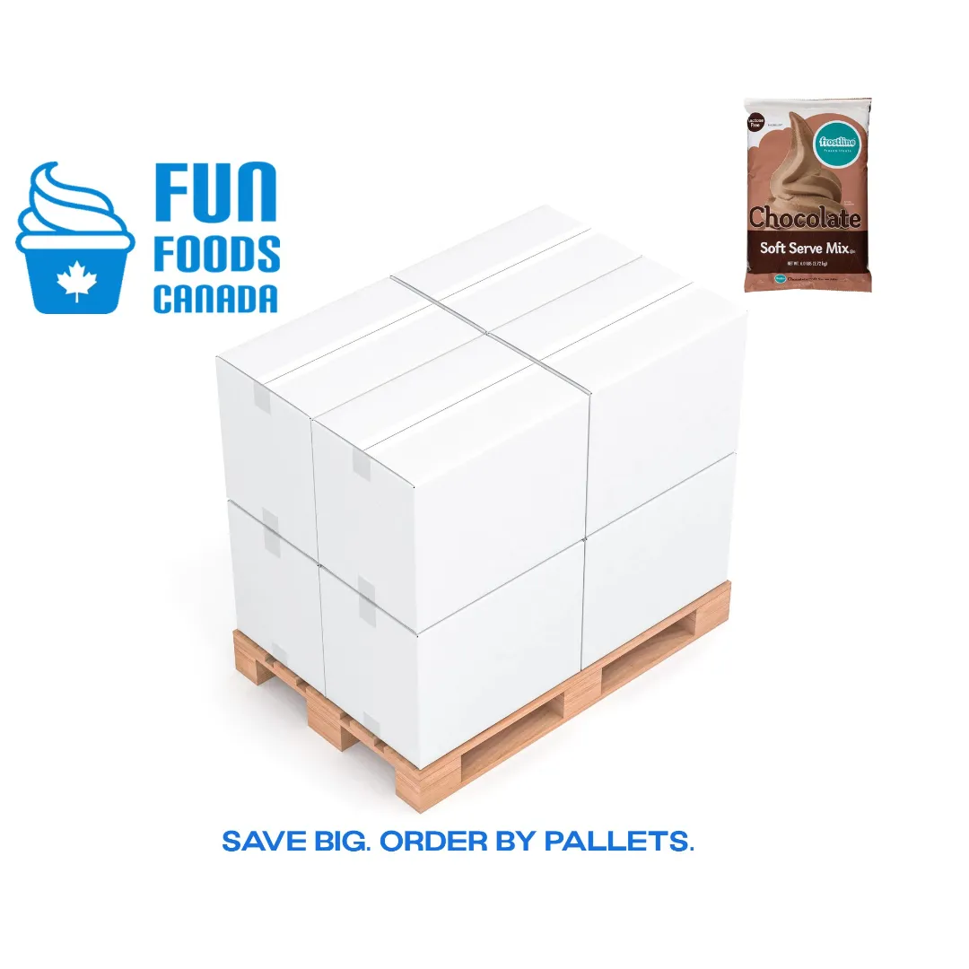 Frostline Chocolate Soft Serve Ice Cream Mix - 6 Lbs. Bag - Case (6 X 6 lbs. Bags) - 56 Cases Per Pallet