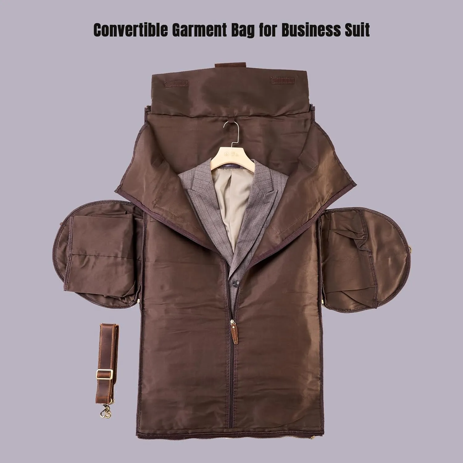 Full Grain Leather Suit Duffle Bag, Duffel Bag with Shoe Compartment