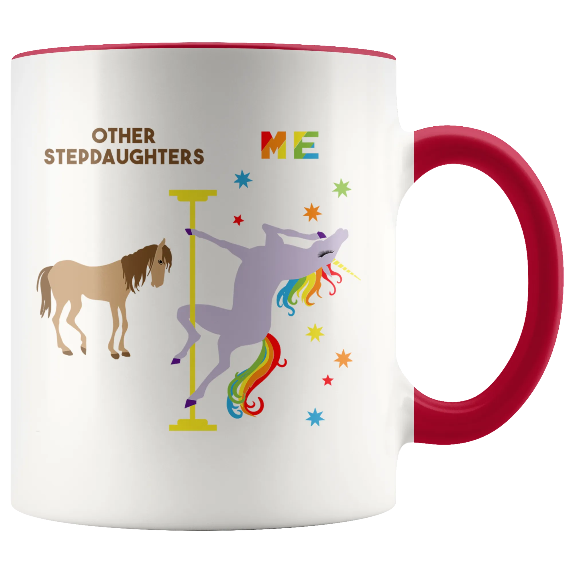 Funny Stepdaughter Gift Birthday Mug for Stepdaughter Coffee Cup Pole Dancing Unicorn
