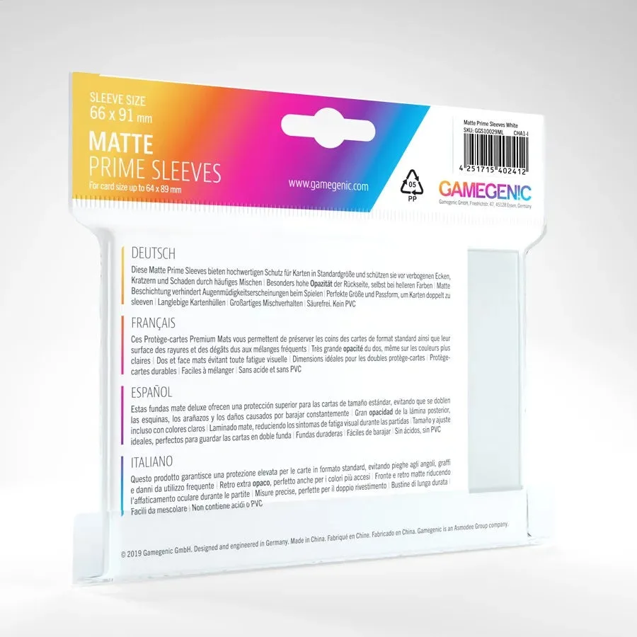 Gamegenic Matte Prime Sleeves White (100 ct.)