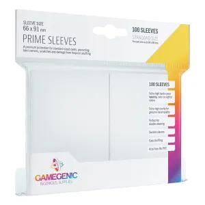 Gamegenic Prime Card Sleeves White (66mm x 91mm) (100 Sleeves Per Pack)