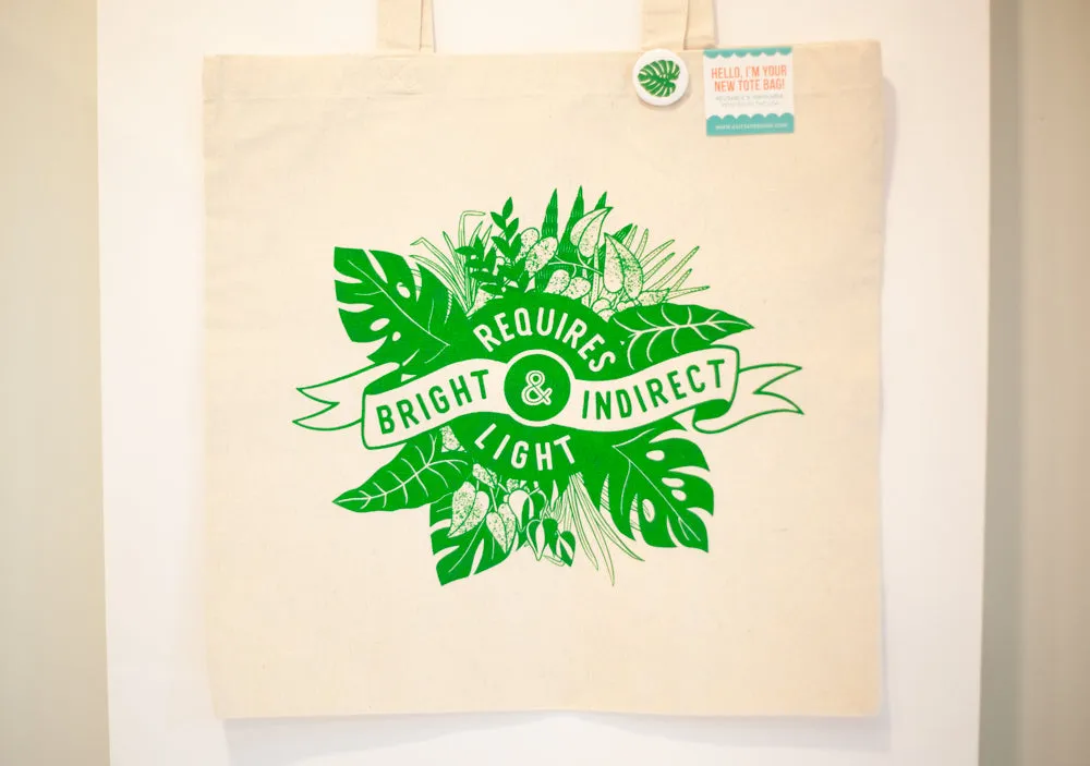 gift for house plant lover, monstera tote bag, gift for plant lover, indoor houseplant tote bag