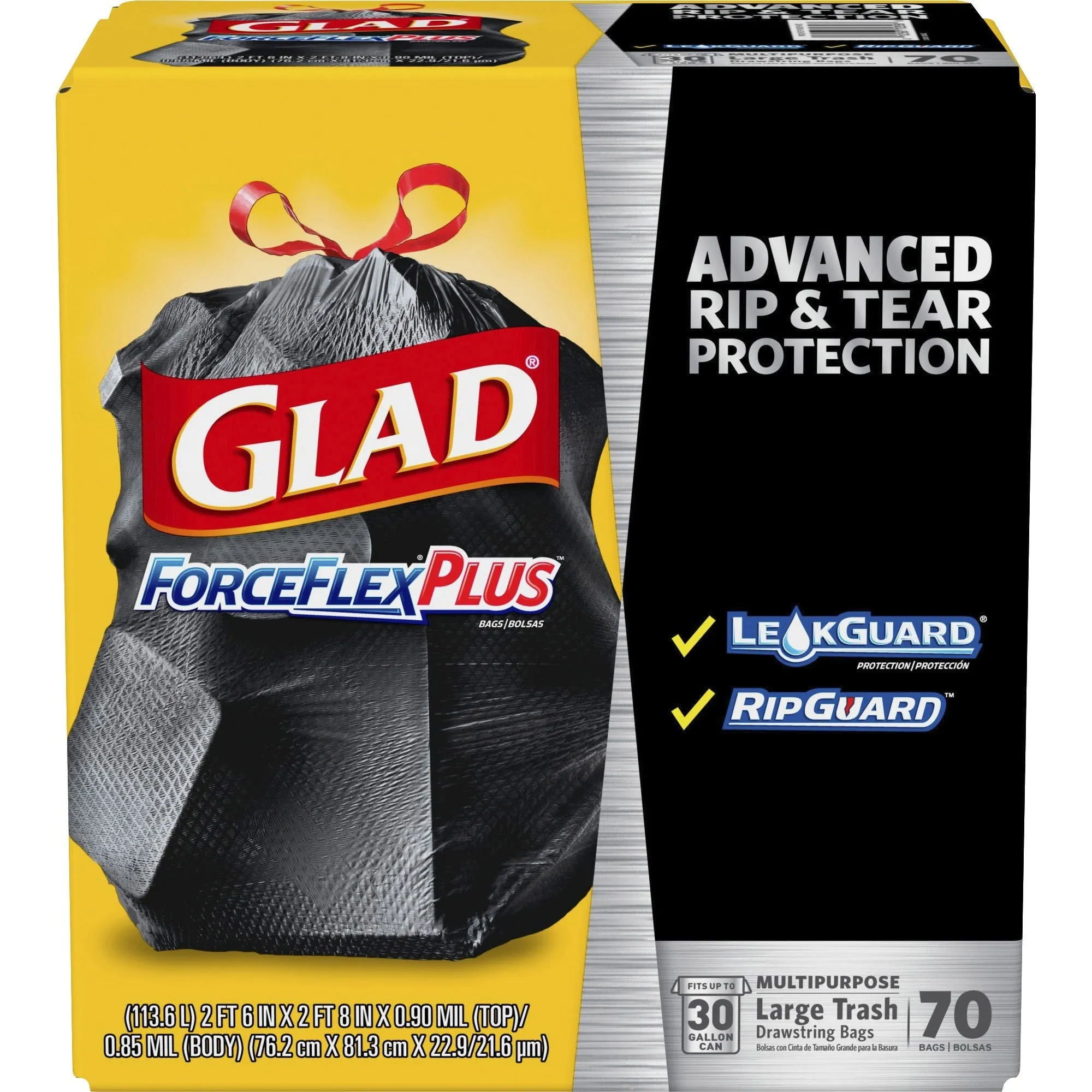 Glad ForceFlexPlus Drawstring Large Trash Bags