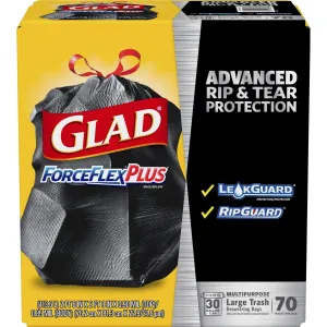 Glad ForceFlexPlus Drawstring Large Trash Bags