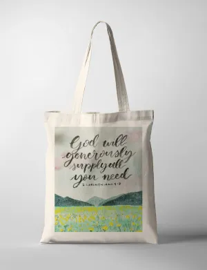 God Will Generously Supply All Your Needs {Tote Bag}