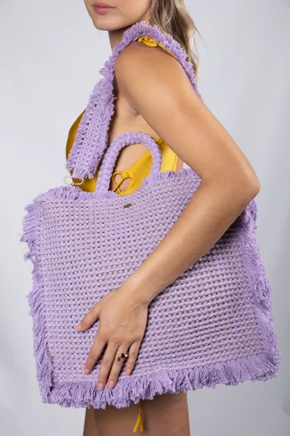 Gossypium Tote Bag Large - Lilac & Gold