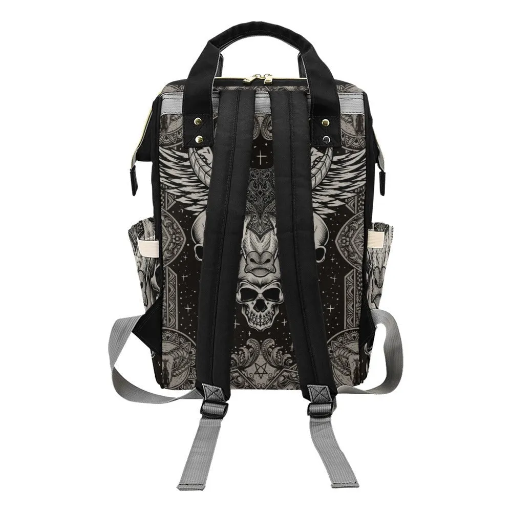 Goth Diaper Bag Backpack Bats Cute Witchy Baby Shower Gift Insulated Travel Bottle Cooler Gothic Moms Dads New Parents Newborns