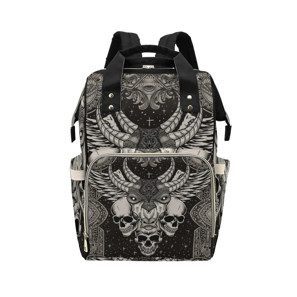 Goth Diaper Bag Backpack Bats Cute Witchy Baby Shower Gift Insulated Travel Bottle Cooler Gothic Moms Dads New Parents Newborns