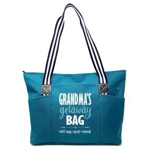 Grandma's Getaway Tessa Teal Tote Bag for Grandmothers