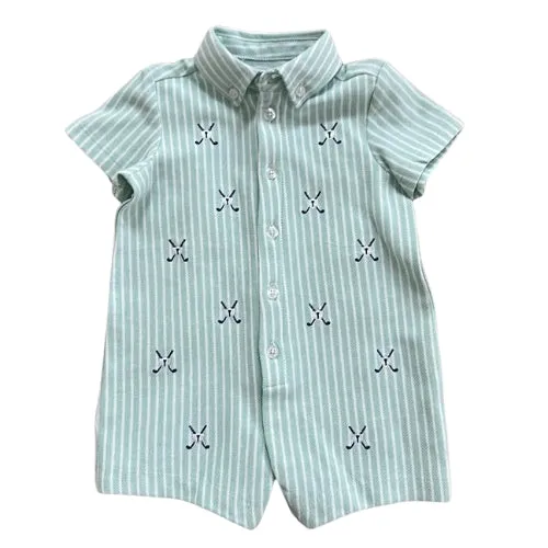 Green Golf Polo Romper