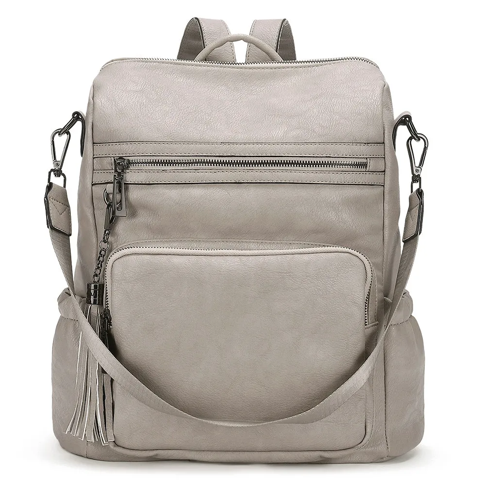 Greene Women's Leather Backpack Purse For Commuting | Two-Toned Vintage