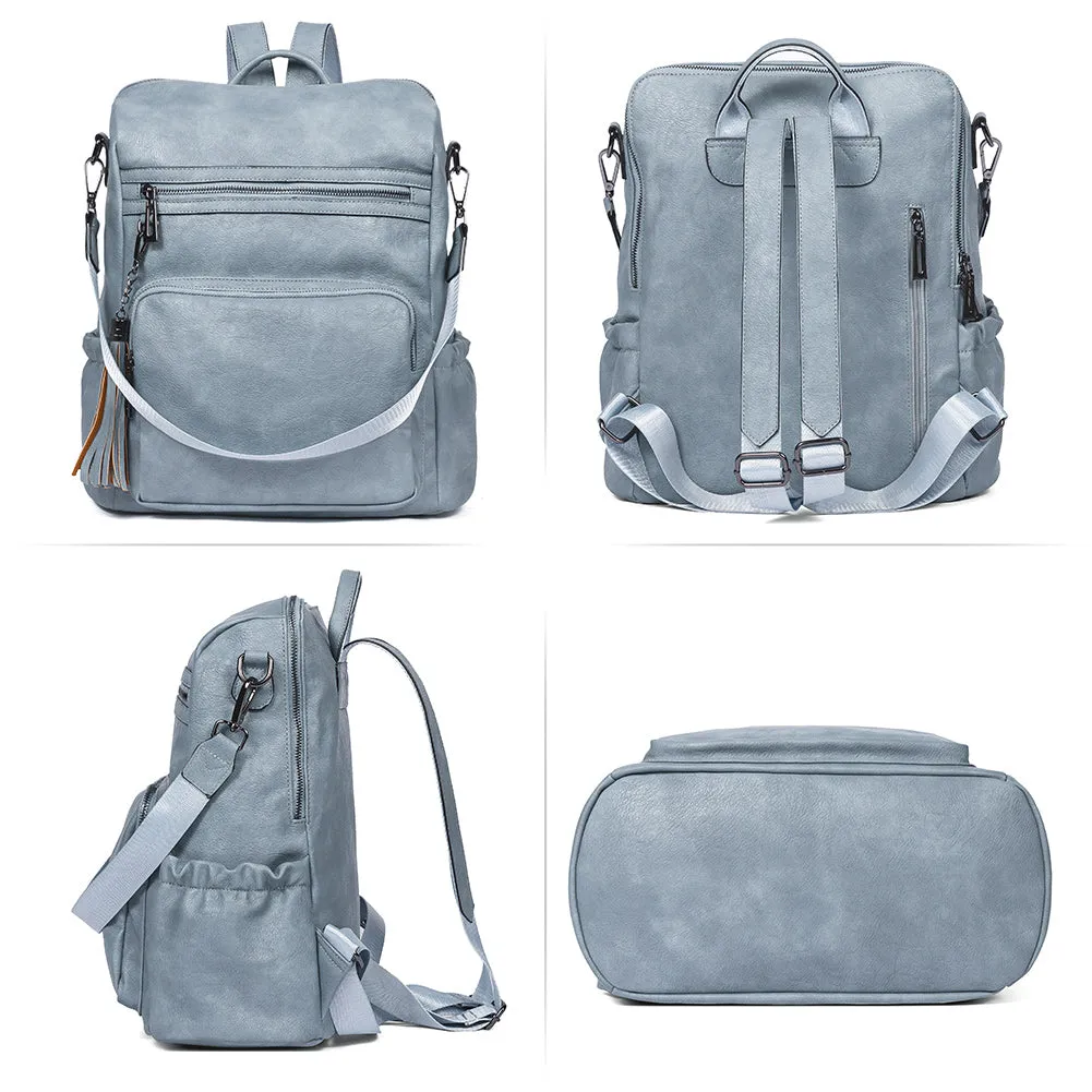 Greene Women's Leather Backpack Purse For Commuting | Two-Toned Vintage