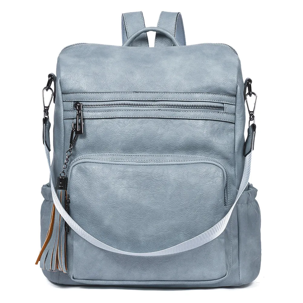 Greene Women's Leather Backpack Purse For Commuting | Two-Toned Vintage