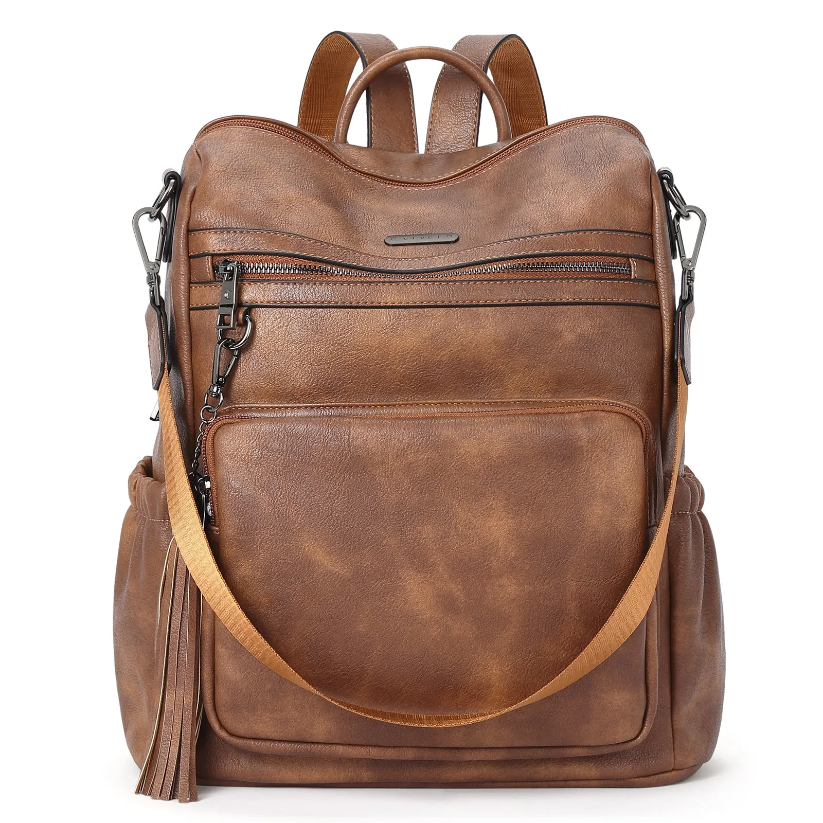 Greene Women's Leather Backpack Purse For Commuting | Two-Toned Vintage