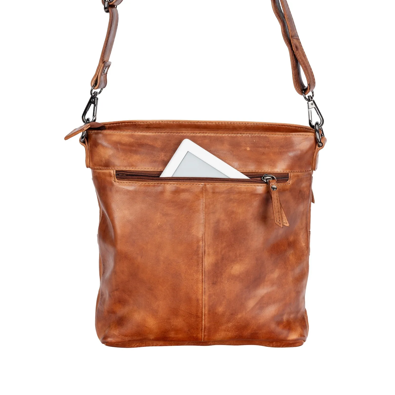 Greenwood 'Liane' Crossbody Leather Bag ~ Cognac