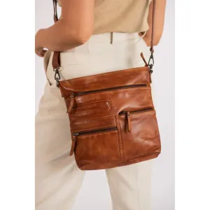 Greenwood 'Liane' Crossbody Leather Bag ~ Cognac