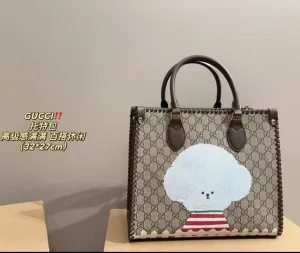 GUCCI BRAIDED PRINTED TOTE
