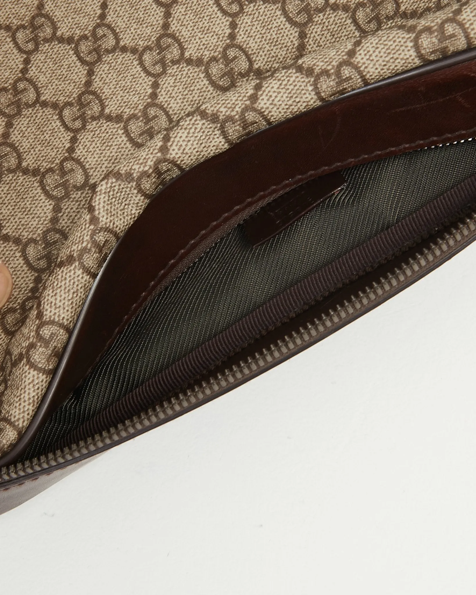 Gucci Brown GG Supreme Coated Canvas Toiletry Pouch