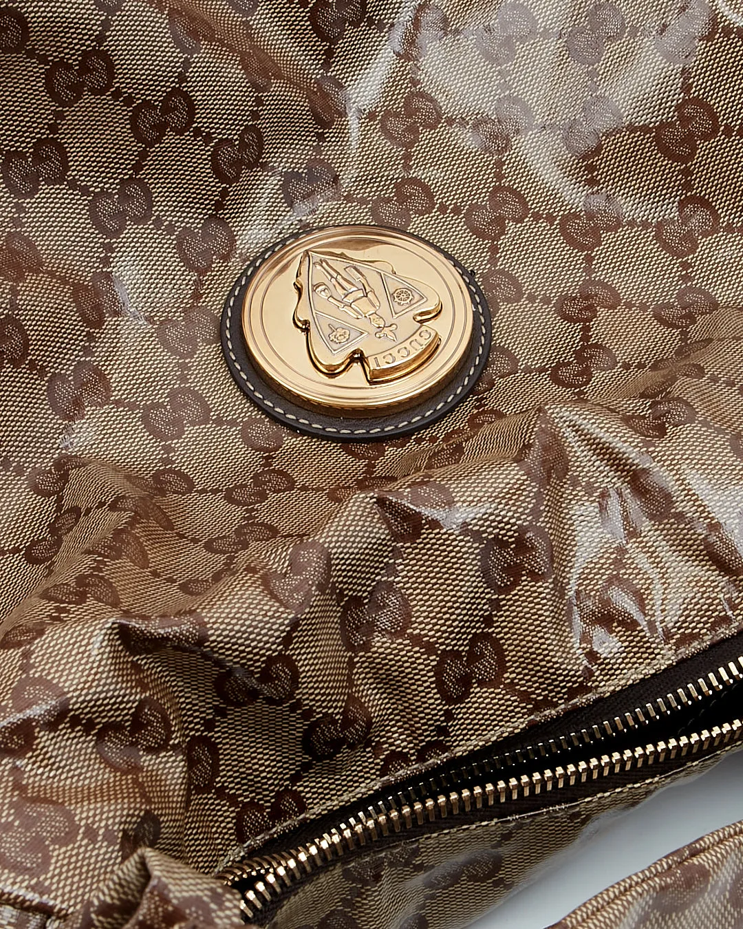 Gucci GG Supreme Crystal Canvas Hobo Bag