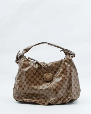 Gucci GG Supreme Crystal Canvas Hobo Bag