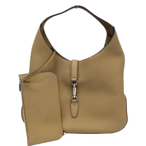 GUCCI Jackie Soft Leather Hobo Bag 362968 Beige - Last call