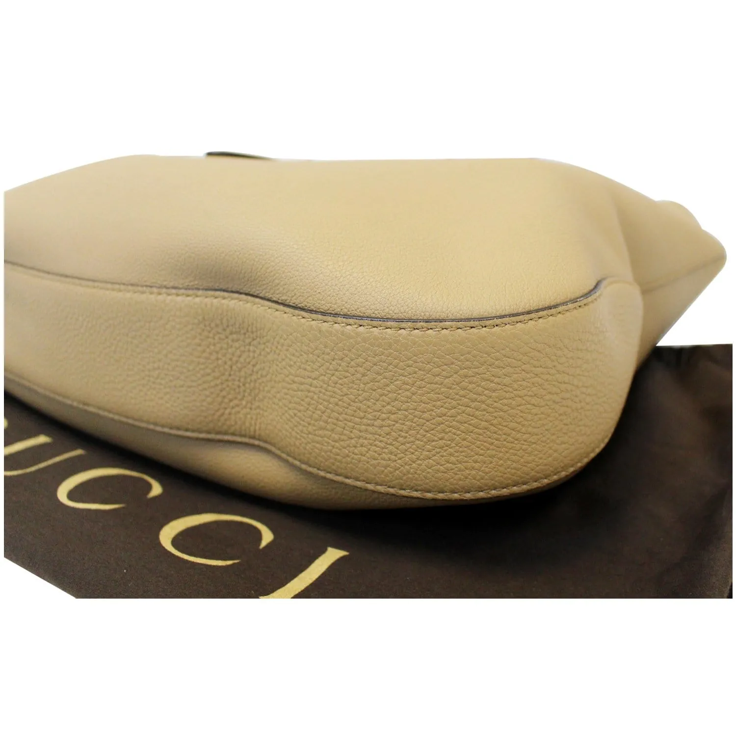 GUCCI Jackie Soft Leather Hobo Bag 362968 Beige - Last call