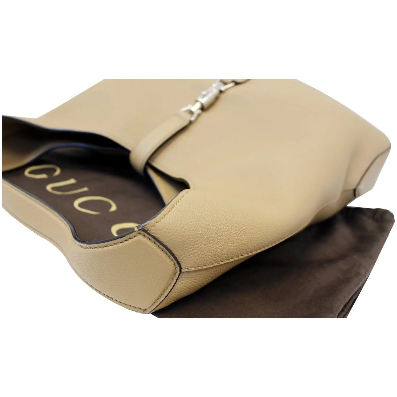 GUCCI Jackie Soft Leather Hobo Bag 362968 Beige - Last call